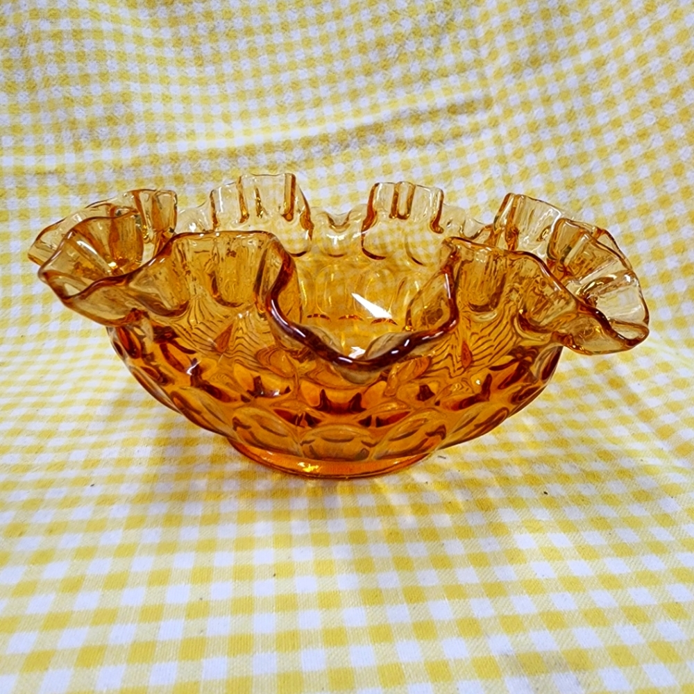 Amber glass dish
